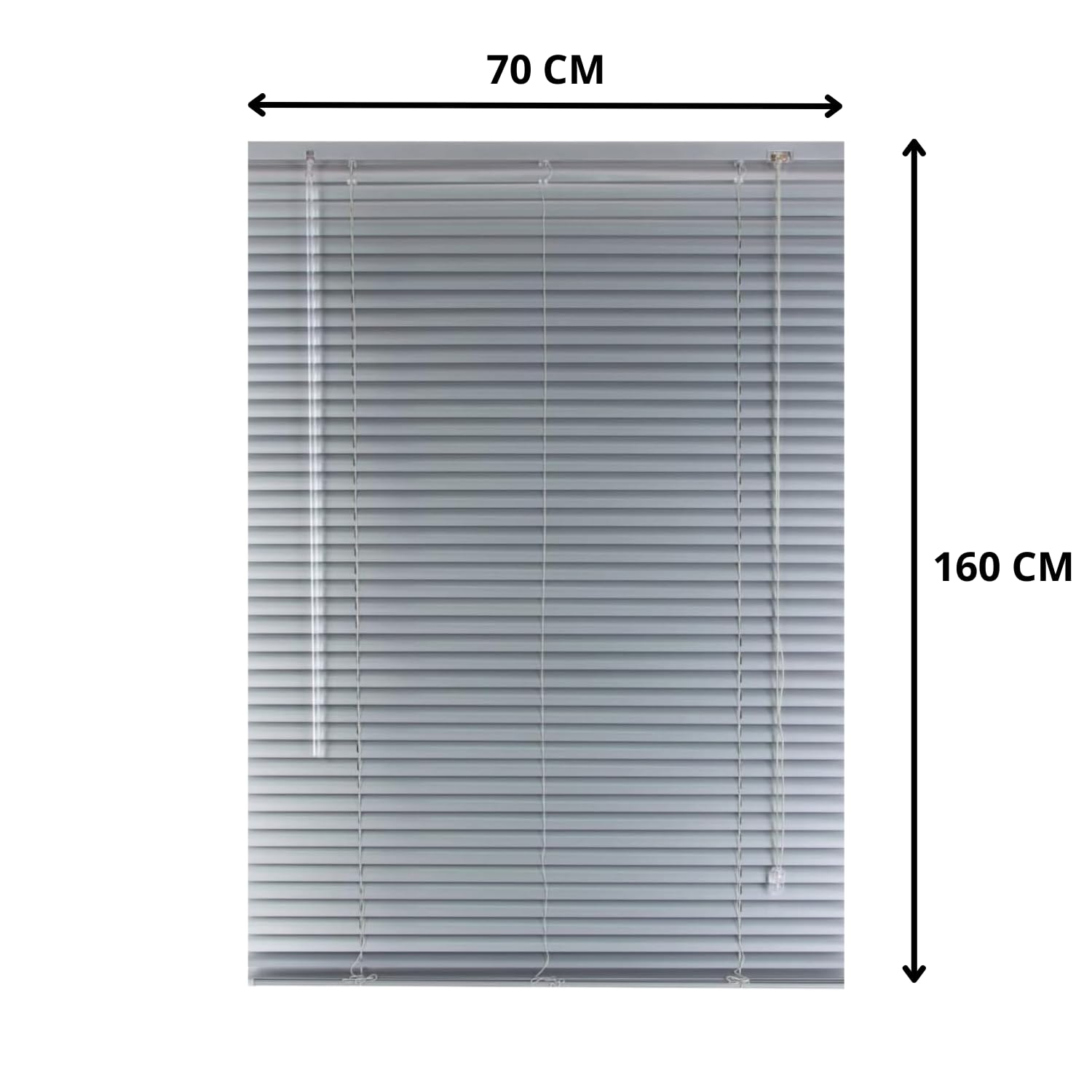 OWIJI Veneziana Grigia Alluminio Dimensioni 70 x 160 cm Lamelle Regolabili Privacy Protezione Solare Installazione Facile Casa Ufficio