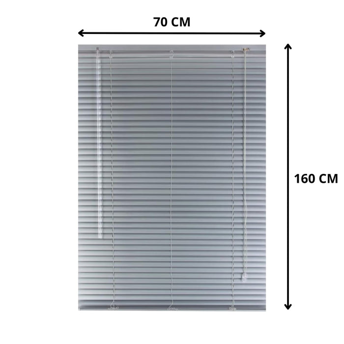 OWIJI Veneziana Grigia Alluminio Dimensioni 70 x 160 cm Lamelle Regolabili Privacy Protezione Solare Installazione Facile Casa Ufficio