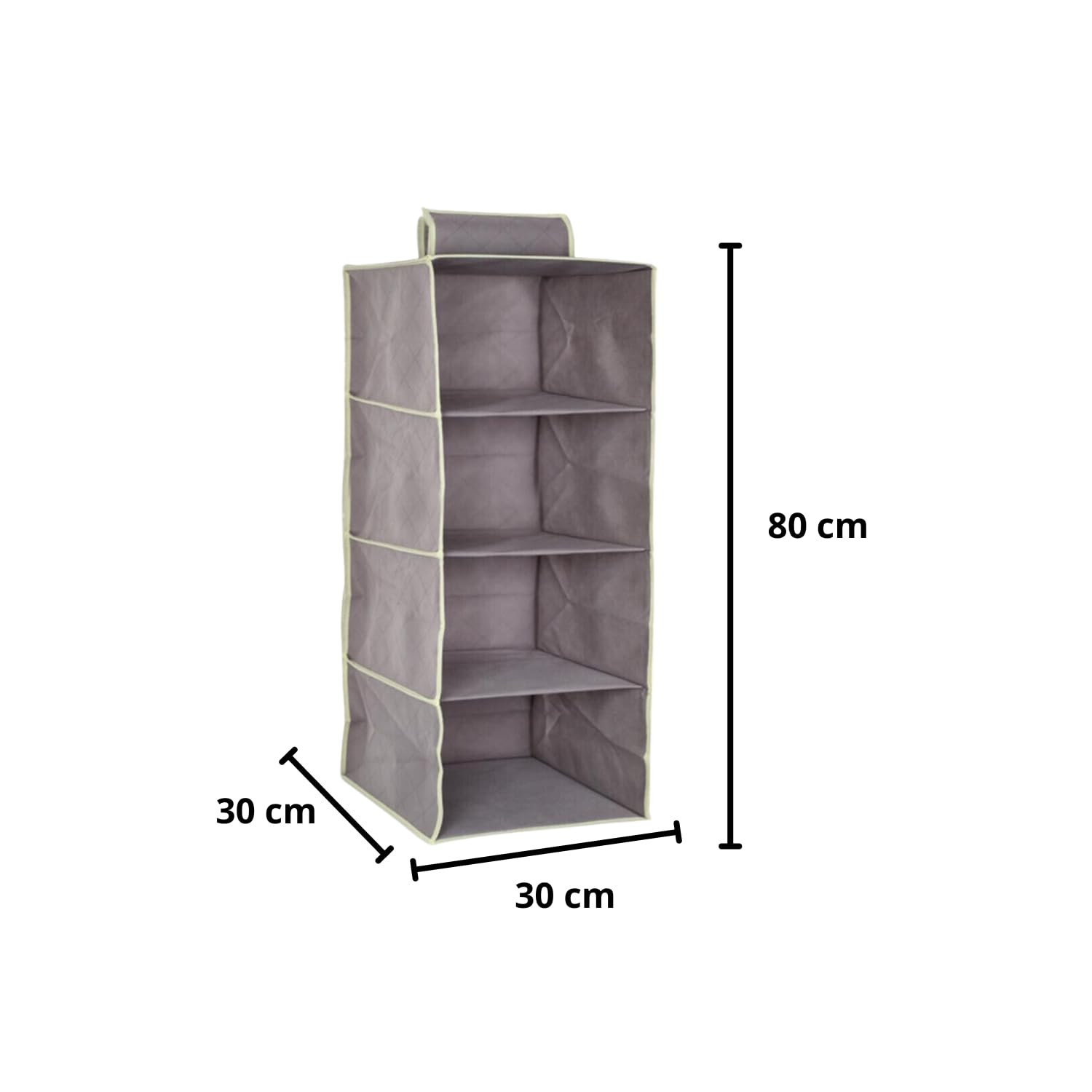 OWIJI Organizer Portaoggetti Appendere Armadio 4 Ripiani 80 x 30 x 30 cm Salvaspazio Divisori Interno Pieghevole Contenitore Vestiti Scarpe