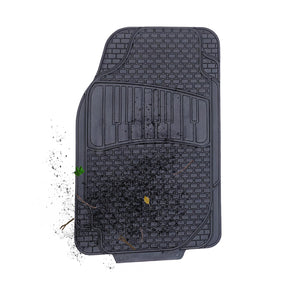 OWIJI Tappetini Auto Gomma Universali Set 4 Pezzi Antiscivolo Abitacolo Sagomabili PVC Plastica Impermeabile Ritagliabile Adattabile