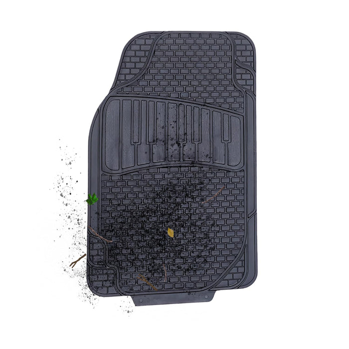 OWIJI Tappetini Auto Gomma Universali Set 4 Pezzi Antiscivolo Abitacolo Sagomabili PVC Plastica Impermeabile Ritagliabile Adattabile