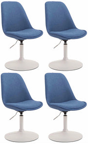 Set di 4 sedie da pranzo in tessuto Maverick blu,bianco