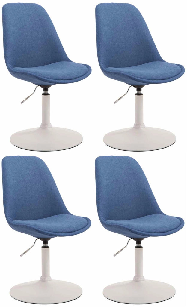 Set di 4 sedie da pranzo in tessuto Maverick blu,bianco