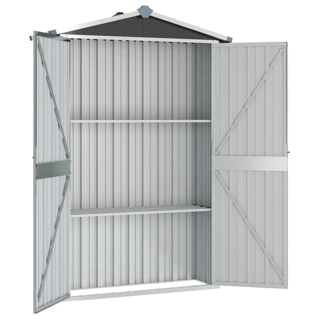Casetta da giardino cabina ripostiglio casetta da esterno robusta casetta per attrezzi 116 x 45 x 175 cm acciaio zincato antracite 02_0022179
