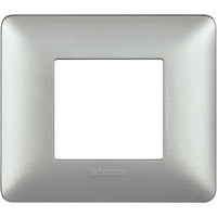 Placca Bticino Matix 2 moduli silver AM4802MSL