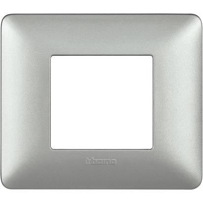Placca Bticino Matix 2 moduli silver AM4802MSL