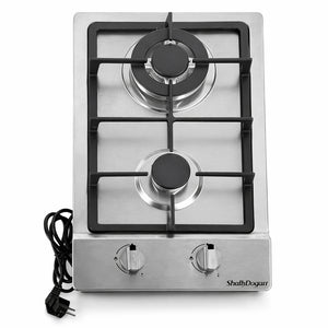 Cucina Completa 120x60cm Bianco Piano Cottura 2 Fuochi Lavello con Rubinetteria