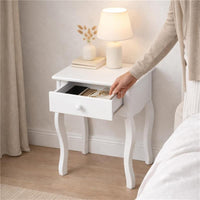 MA MAISON COMODINO BIANCO IN LEGNO 40X32X50 CM