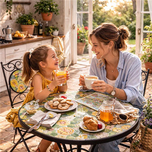 MA MAISON SET TAVOLO E 2 SEDIE DA GIARDINO EFFETTO MOSAICO SET 3 PEZZI PER BALCONE E TERRAZZO