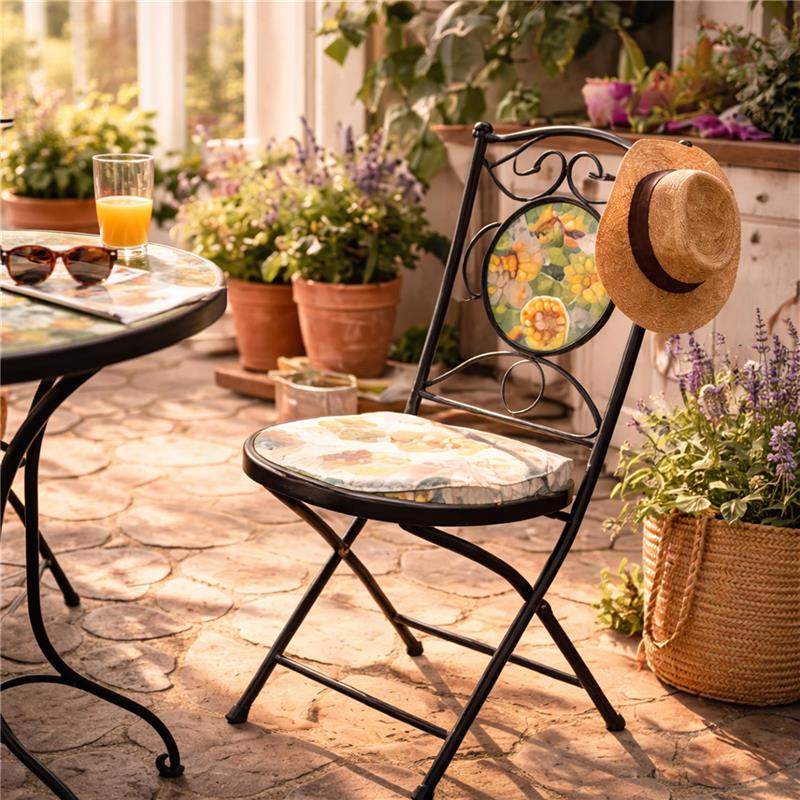 MA MAISON SET TAVOLO E 2 SEDIE DA GIARDINO EFFETTO MOSAICO SET 3 PEZZI PER BALCONE E TERRAZZO