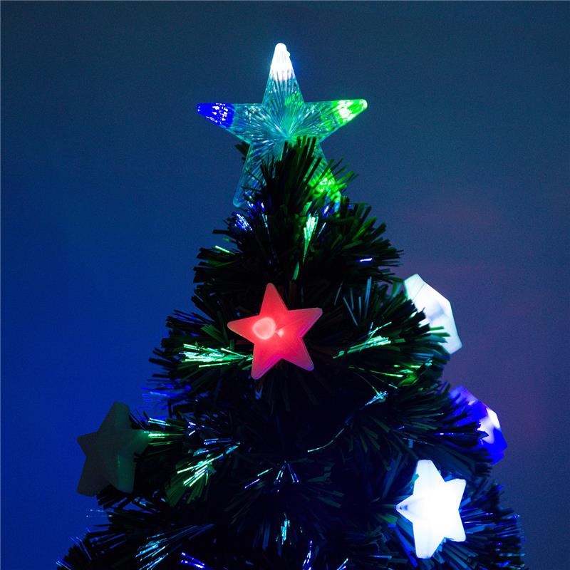 ALBERO DI NATALE IN PVC E FIBRA OTTICA CON 12 LED 90CM CON 90 RAMI