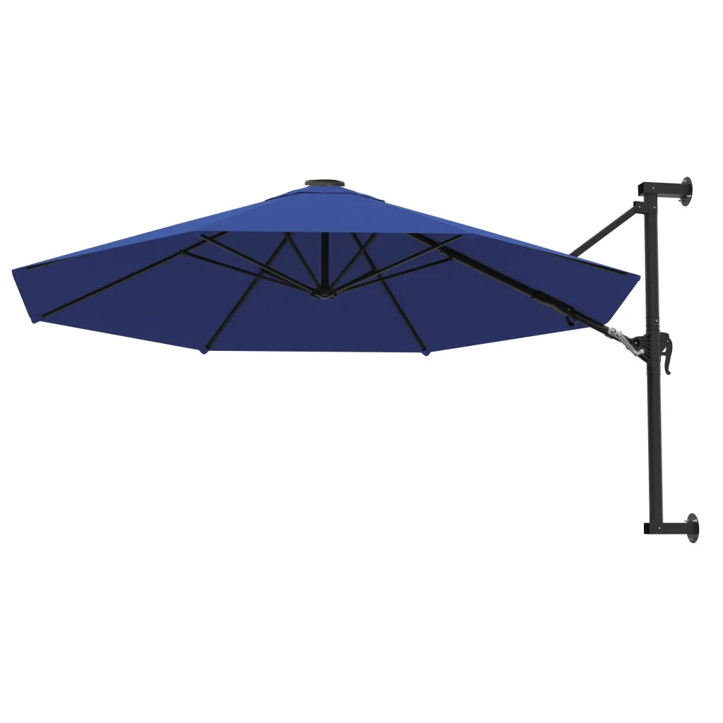 Ombrellone a Muro con Palo in Metallo 300 cm Blu 47301