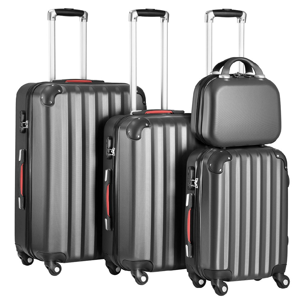 Set 3+1 Valigie Rigide Abs Trolley Easy Roll con Beauty Case e Lucchetto Grigio
