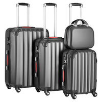 Set 3+1 Valigie Rigide Abs Trolley Easy Roll con Beauty Case e Lucchetto Grigio
