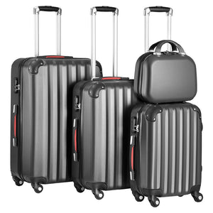 Set 3+1 Valigie Rigide Abs Trolley Easy Roll con Beauty Case e Lucchetto Grigio