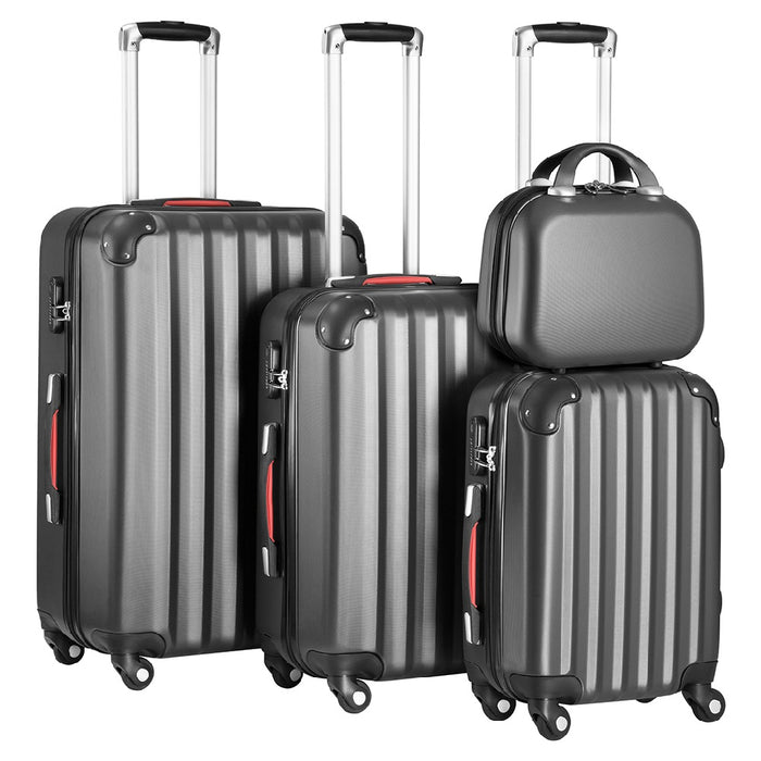 Set 3+1 Valigie Rigide Abs Trolley Easy Roll con Beauty Case e Lucchetto Grigio