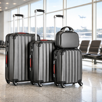 Set 3+1 Valigie Rigide Abs Trolley Easy Roll con Beauty Case e Lucchetto Grigio