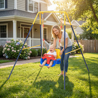 Altalena 3in1 per Bambini Esterni e Interni con Seggiolino e Cinture Resistente