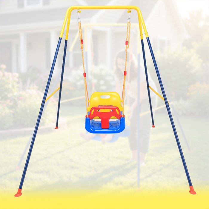 Altalena 3in1 per Bambini Esterni e Interni con Seggiolino e Cinture Resistente