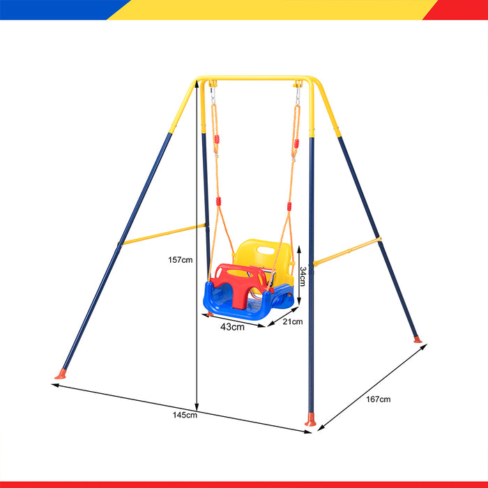 Altalena 3in1 per Bambini Esterni e Interni con Seggiolino e Cinture Resistente