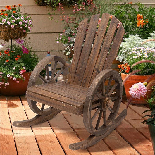 SEDIA A DONDOLO STILE RUSTICO ADIRONDACK IN LEGNO DI ABETE