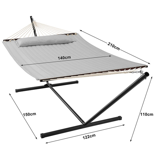 Amaca da Giardino Brasiliana Grigio con Cuscino e Supporto Acciaio Portata 200kg