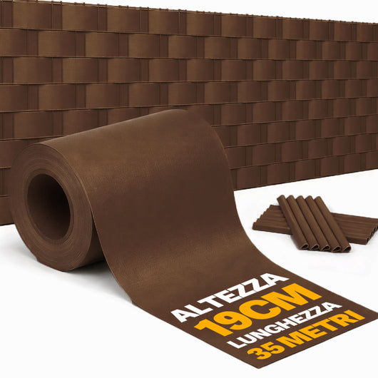 Frangivista in PVC Marrone 19cmx35M Telo Oscurante 450gr/mq Anti Uv da Esterno