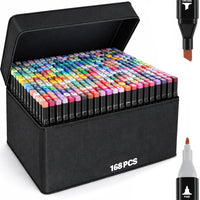 Box 168 Pennarelli Doppia Punta Fine e Grossa Marcatore con Borsa Sketch Artisti