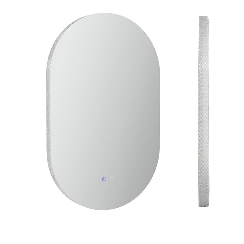 SPECCHIO BAGNO LED ANTIAPPANNAMENTO CON LUMINOSITÀ REGOLABILE, IN VETRO E ALLUMINIO, 81X51X4.5 CM