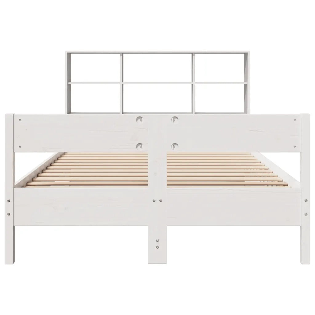 Letto Libreria senza Materasso Bianco 140x190 cm Legno di Pino