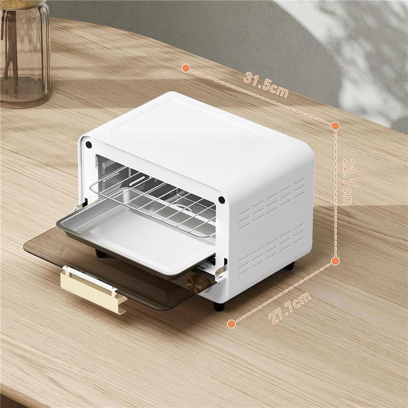 FORNETTO ELETTRICO 12L CON TIMER E TEMPERATURA REGOLABILE IN ACCIAIO E PLASTICA 31.5X27.7X22.7 CM BIANCO E ORO