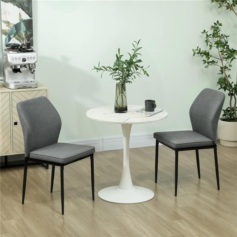 SET 2 SEDIE DA PRANZO IMBOTTITE IN VELLUTO CON SCHIENALE ERGONOMICO SENZA BRACCIOLI GRIGIO