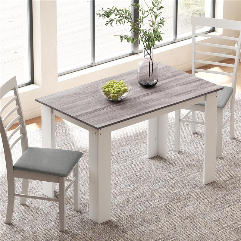 TAVOLO DA PRANZO MODERNO IN LEGNO PER 4-6 PERSONE, 120X69X75CM, GRIGIO E BIANCO