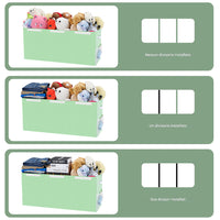 Contenitore Box 3 Scomparti Verde Scatola Cesta Giocattoli Organizer Multiuso