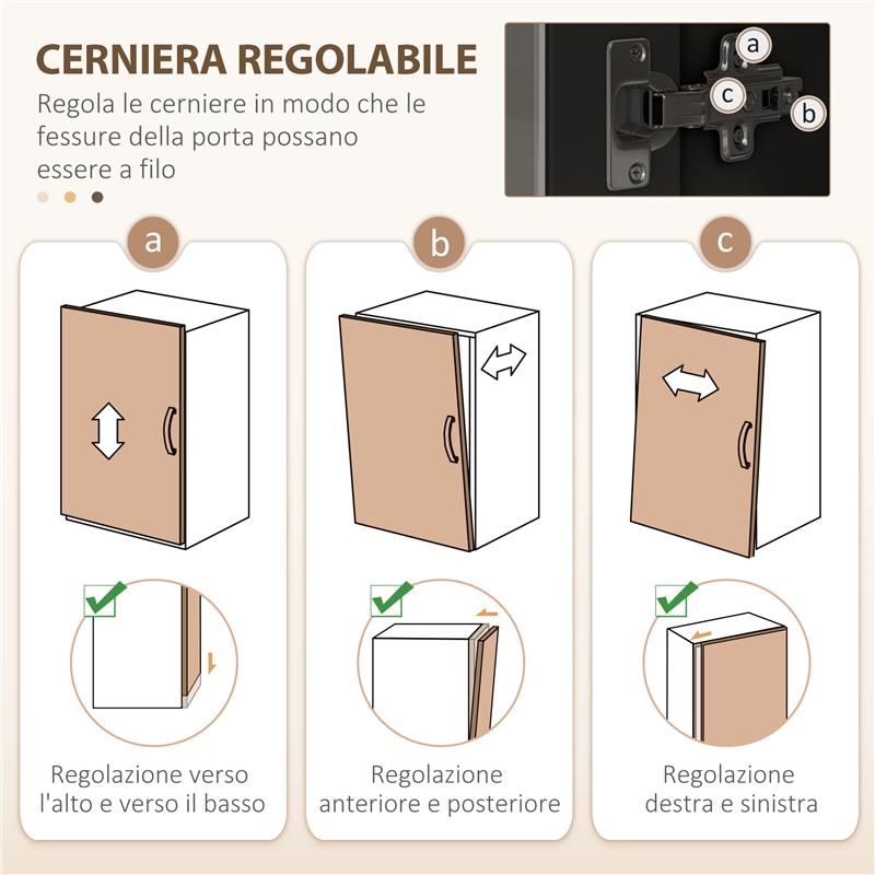 CREDENZA CUCINA ALTA CON 4 ARMADIETTI, 2 CASSETTI E PIANO CENTRALE, 100X40X180 CM, NERO