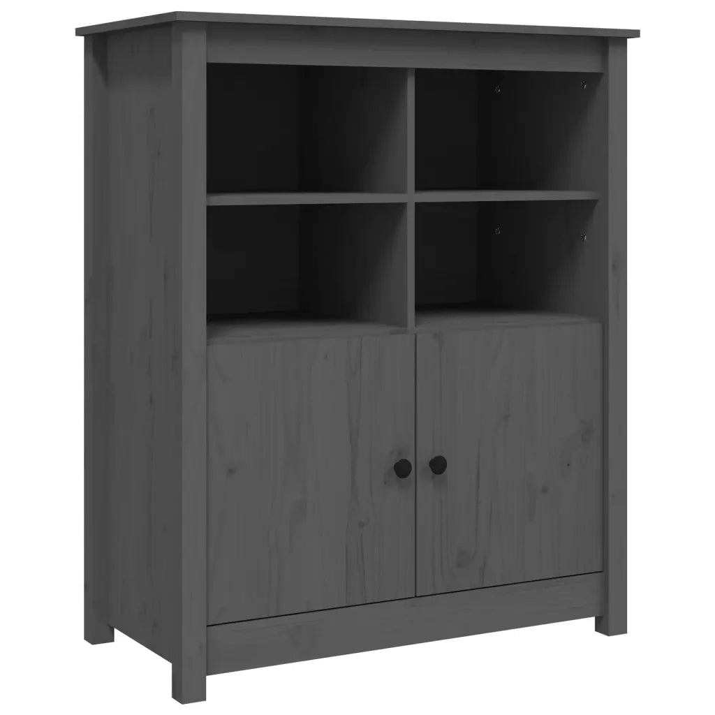 Credenza-Buffet-Armadio da cucina Grigia 83x41,5x100 cm in Legno Massello di Pino 694518