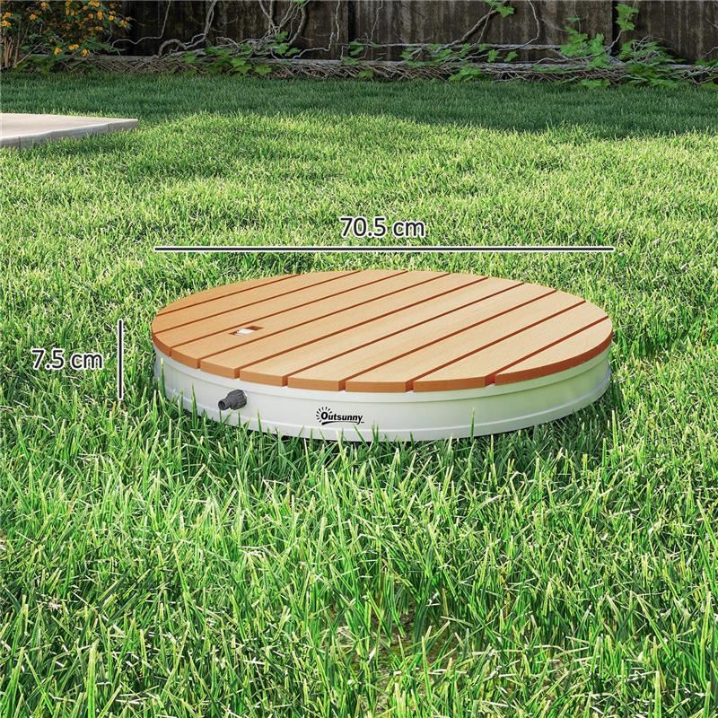 DOCCIA DA GIARDINO PORTATILE CON ALTEZZA FINO A 4 M E GETTI D'ACQUA REGOLABILI, EFFETTO LEGNO