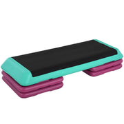 STEPPER PER AEROBICA ANTISCIVOLO E REGOLABILE SU 3 LIVELLI, IN PLASTICA E PP, 110X40X20 CM, MULTICOLORE