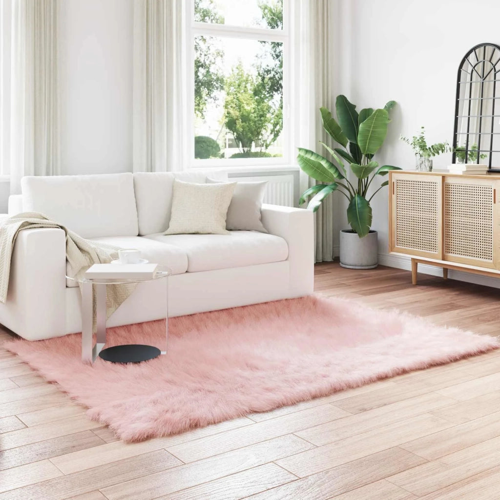 Tappeto in finta TAFALLA Rosa 160 x 230 cm Poliestere 42021550