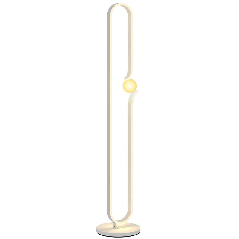 LAMPADA DA TERRA A LED A FORMA DI NOTA MUSICALE CON LUMINOSITÓ REGOLABILE E PEDALE, 28X28X145 CM, BIANCO