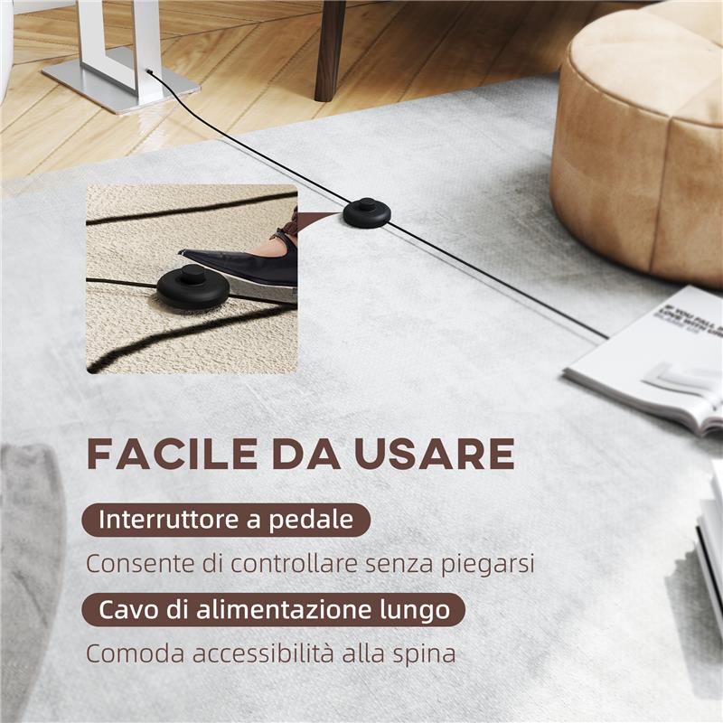 LAMPADA DA TERRA DA 150 CM CON 3 MODALITÓ, LUMINOSITÓ REGOLABILE E INTERRUTTORE A PEDALE, BIANCO