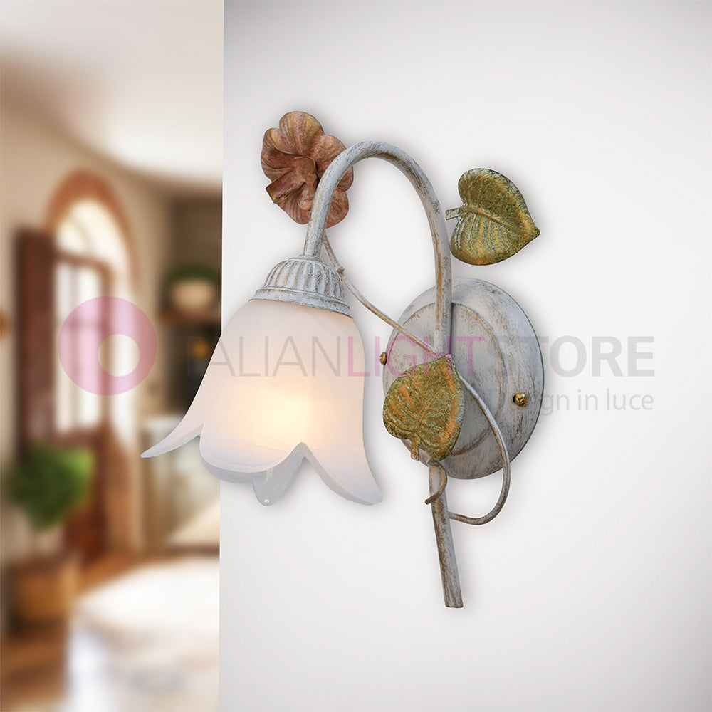 SPRING Applique in Ferro Decorato Stile Floreale