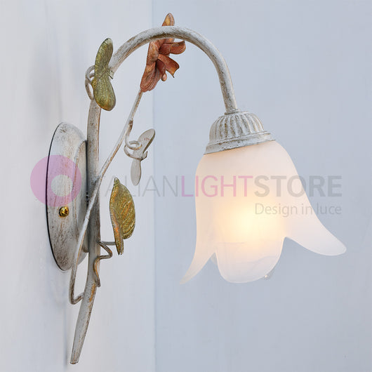 SPRING Applique in Ferro Decorato Stile Floreale