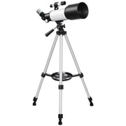 TELESCOPIO ASTRONOMICO 70MM CON 2 LENTI OCULARI E ADATTATORE SMARTPHONE, 80X80X135 CM, BIANCO E NERO