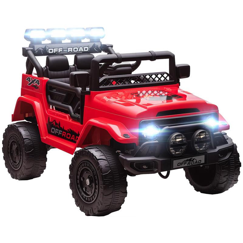FUORISTRADA PER BAMBINI CON FANALI, CLACSON, CINTURA E TELECOMANDO, IN PP E METALLO, 99X66X68.5 CM, ROSSO