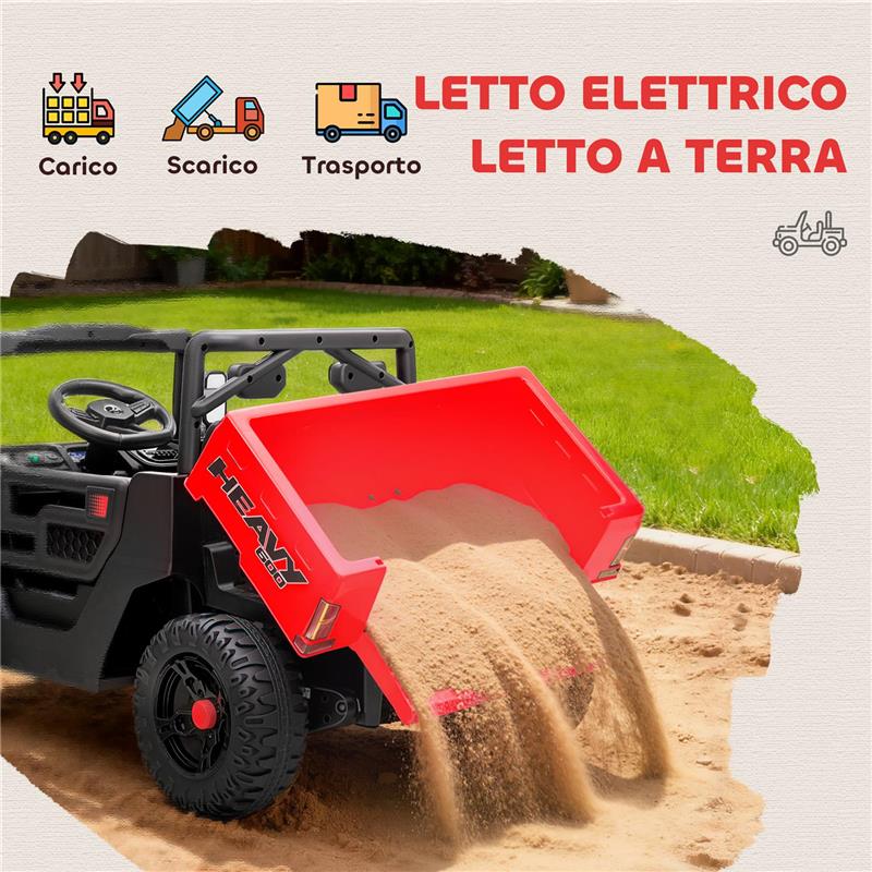 MACCHINA ELETTRICA BAMBINI 12V CON TELECOMANDO, SOSPENSIONI, BAGAGLIAIO E MUSICA, ETÓ 3-8 ANNI, ROSSO