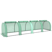 SERRA A TUNNEL IN ACCIAIO E PLASTICA IMPERMEABILE ANTI UV CON 4 PORTE, 395X100X80 CM, VERDE