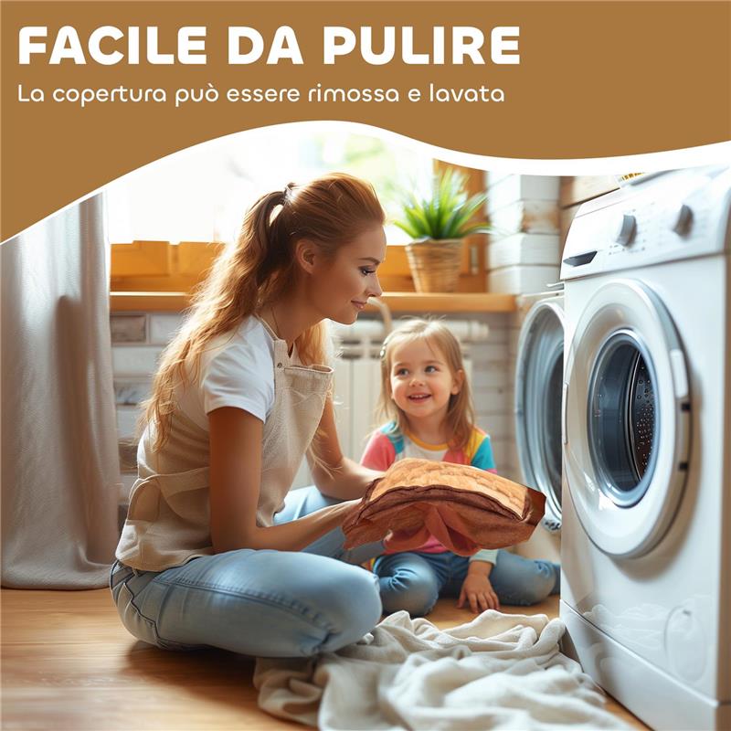 CAVALLO ELETTRICO PER BAMBINI CON PEDALI, ROTELLE E SUONI, IN PELUCHE E METALLO, 74X34X51 CM, MARRONE