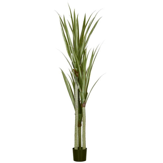 PIANTA ARTIFICIALE DI YUCCA DA 190 CM CON 39 FOGLIE IN VASO CONTENITORE DI PEVA E CEMENTO