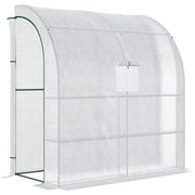 SERRA ADDOSSATA A 3 LIVELLI CON PORTE E FINESTRE AVVOLGIBILI, IN PE E ACCIAIO, 200X100X215 CM, VERDE E BIANCO